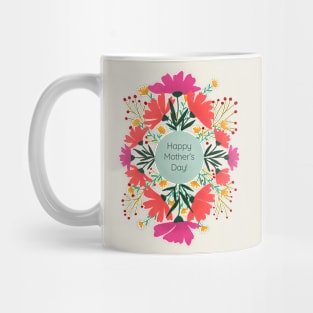 Happy mother's day floral - orange and purple Mug